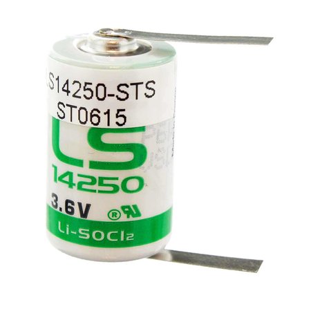 SAFT LS14250 1/2AA 3.6V 1200mAh Lithium Battery Tabs Logic Control RAM ADT Alarm LS14250_TAB